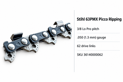 Stihl 63PMX 62 drive link 3/8 Lo Pro .050 gauge